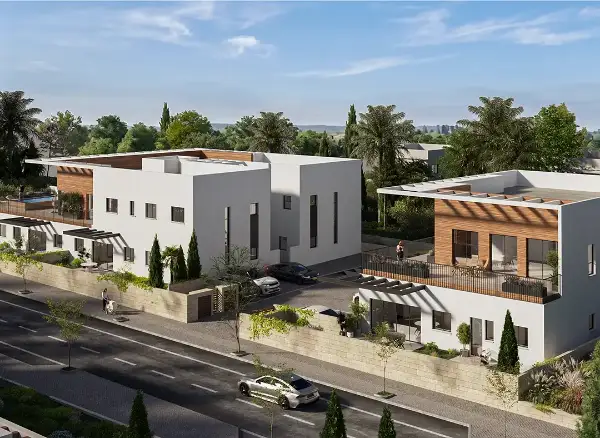 הדמיית מבט מהרחוב על בנייני הפרויקט