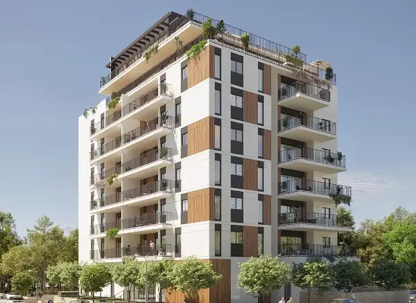 הדמיית חזית צדדית של בניין הבוטיק